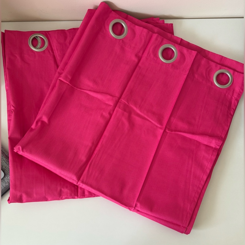 Eclipse Fuchsia Curtains with Silver Grommets
